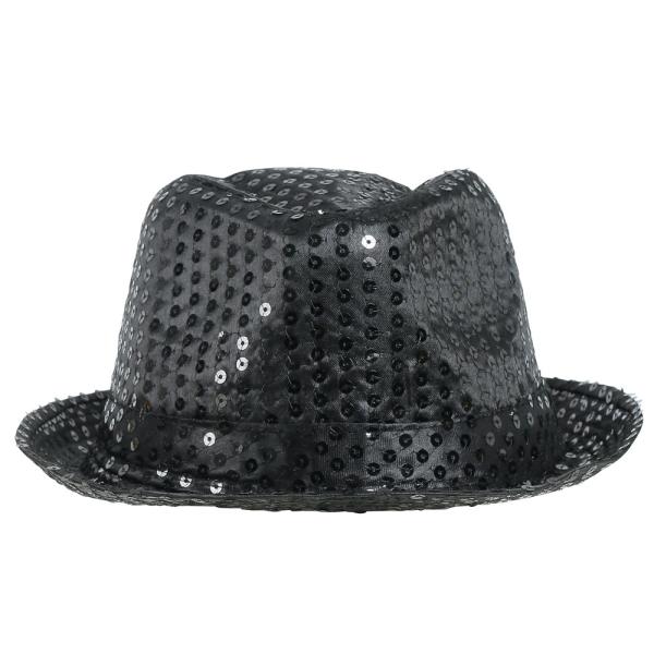 Gangsterhat med Pailletter Sort
