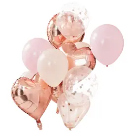 Ballon Mix Hvid og Rosaguld