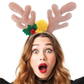 Guldglitrende Juleh&aring;rb&oslash;jle med Rensdyrhorn