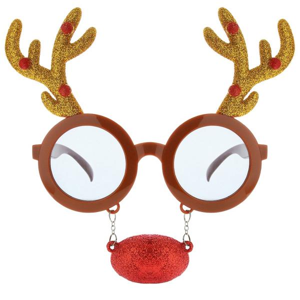 Briller med Rensdyrhorn og Næse