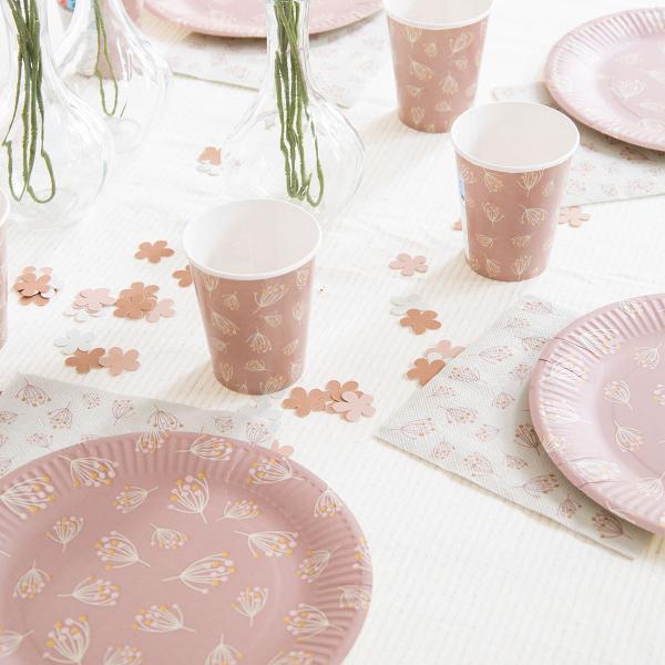 Konfetti Blomster Lyserødbrun/Gammelrosa/Beige 80-pak