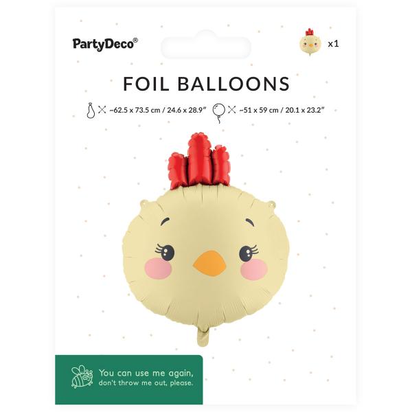 Folieballon Kylling 51 x 59 cm