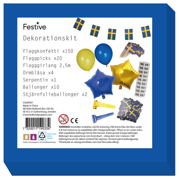 Dekorationspakke Sverige 7-pak