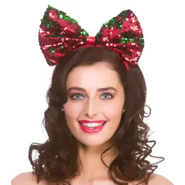 Stor Paillete Sløjfe på Hårbøjle