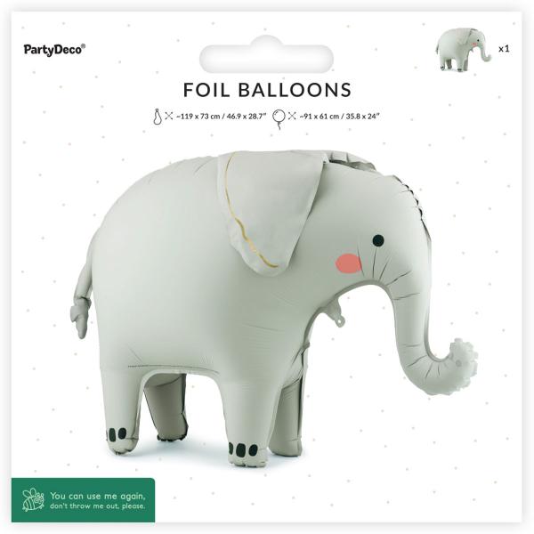 Folieballon Elefant Stående 91 x 61 cm