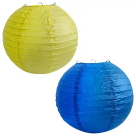 Hængende Papirlanterner Blå/Gul 2-pak