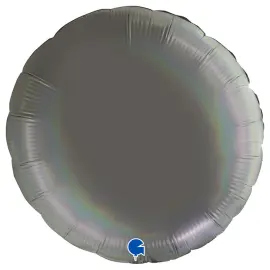 Stor Rund Folieballon Platinum Grå