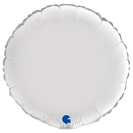 Stor Rund Folieballon Satin Hvid