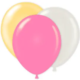 Ballonkombi Hvid/Elfenbenshvid/Lyserød Metallic