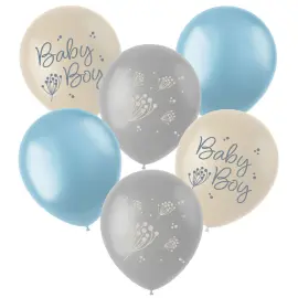 Latexballoner Baby Boy Mix 6-pak