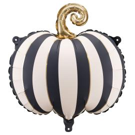 Folieballon Stribet Græskar Sort og Hvid