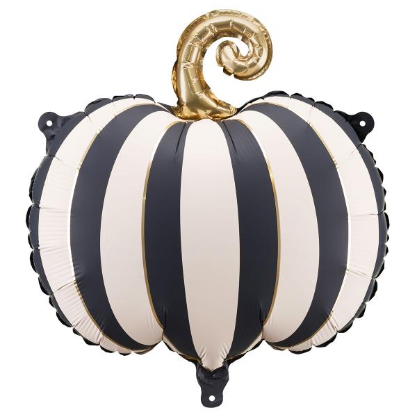 Folieballon Stribet Græskar Sort og Hvid
