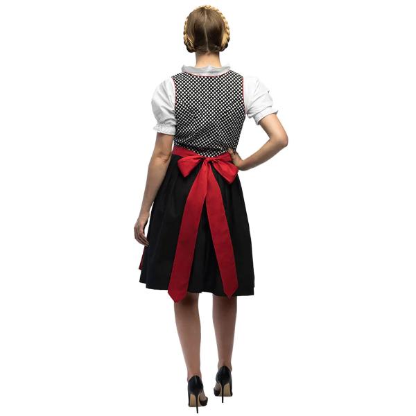 Oktoberfest Tyrolerkjole Hvid/Rød/Sort