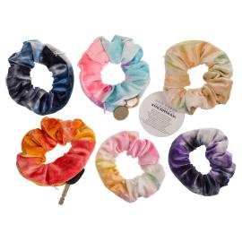 Flerfarvet Scrunchie med Hemmelig Lomme