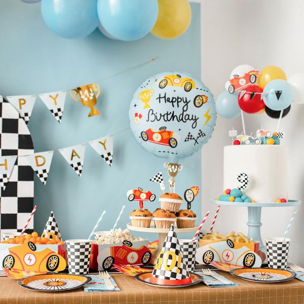 Folieballon Racing Happy Birthday 35 cm
