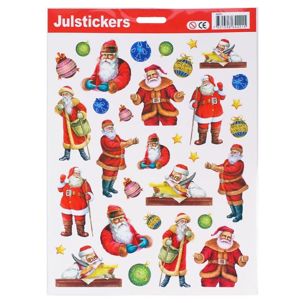 Juleklistermærker Julemænd og Juletræskugler