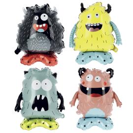 Stående Folieballon Monster 4-pak