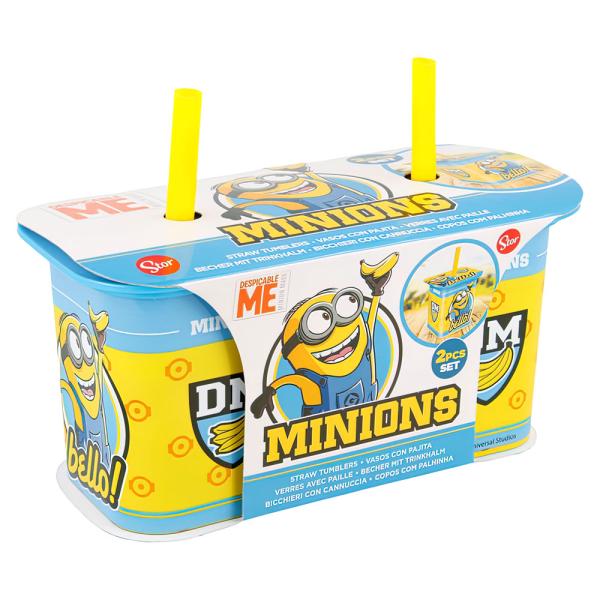 Minions Yoghurtbæger med Sugerør
