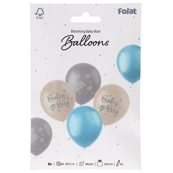 Latexballoner Baby Boy Mix 6-pak