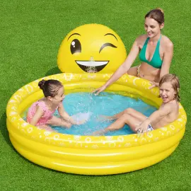 Oppustelig Børnepool med Sprinkler Smiley