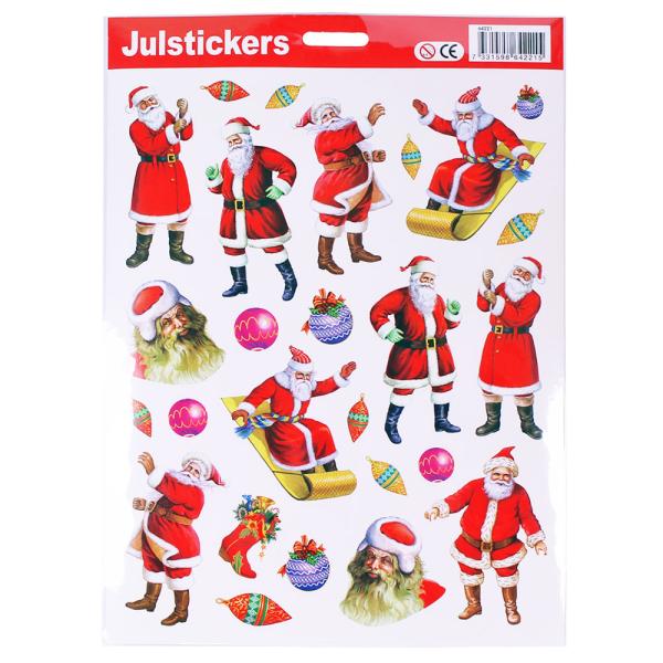 Juleklistermærker Julemænd og Juletræskugler