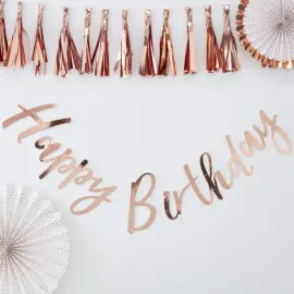 Banner Happy Birthday Rosaguld