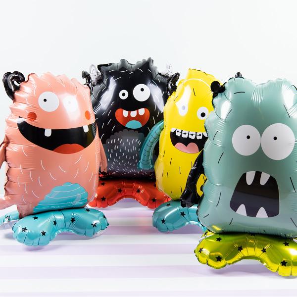 Stående Folieballon Monster 4-pak
