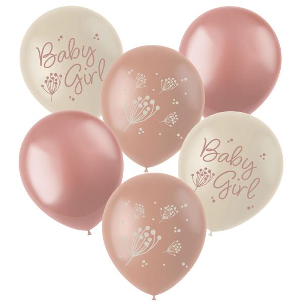 Latexballoner Baby Girl Mix 6-pak