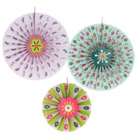 H&aelig;ngende Papirdekorationer Blomster 3-pak