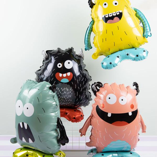 Stående Folieballon Monster 4-pak