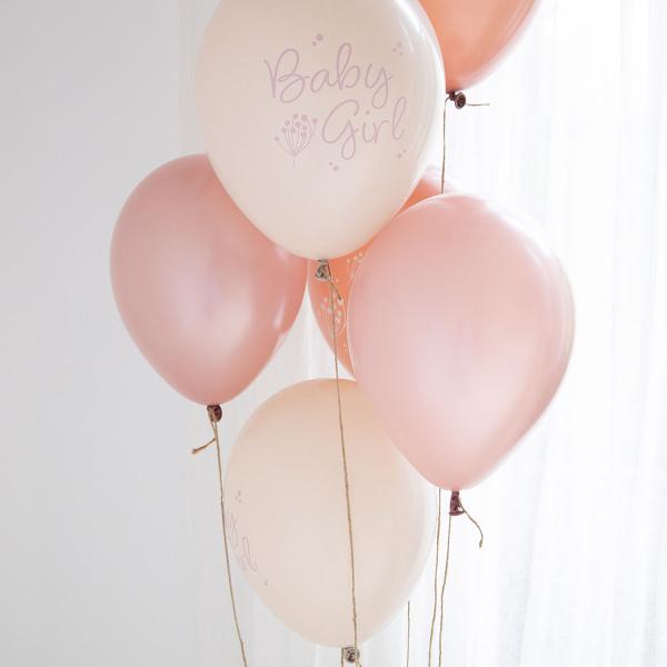 Latexballoner Baby Girl Mix 6-pak