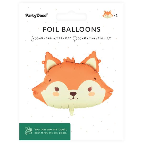 Folieballon Ræv 57 x 42 cm