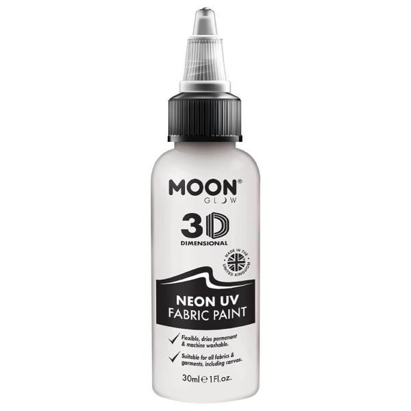 Moon Glow Neon UV Tekstilfarve Hvid 30 ml