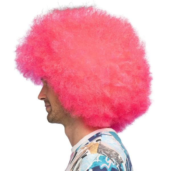 Afroparyk Neonlyserød