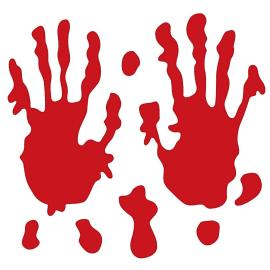 Gelstickers Blodige H&aring;ndaftryk