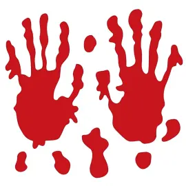 Gelstickers Blodige H&aring;ndaftryk