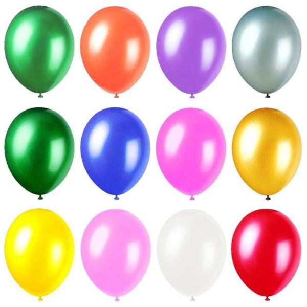 Små Latexballoner Metallic Mix 100-pak