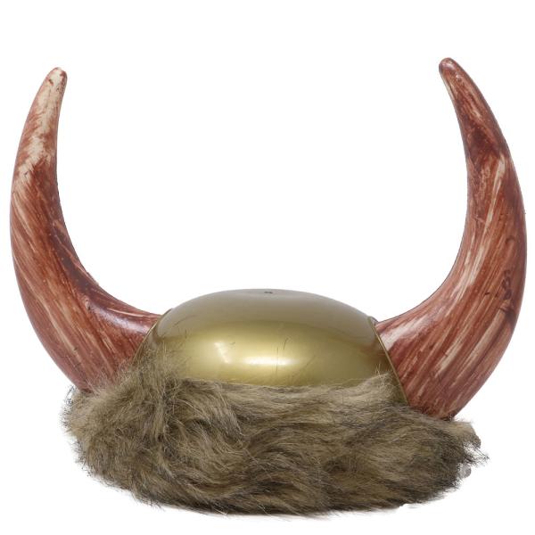 Vikingehjelm med Horn og Pelskant