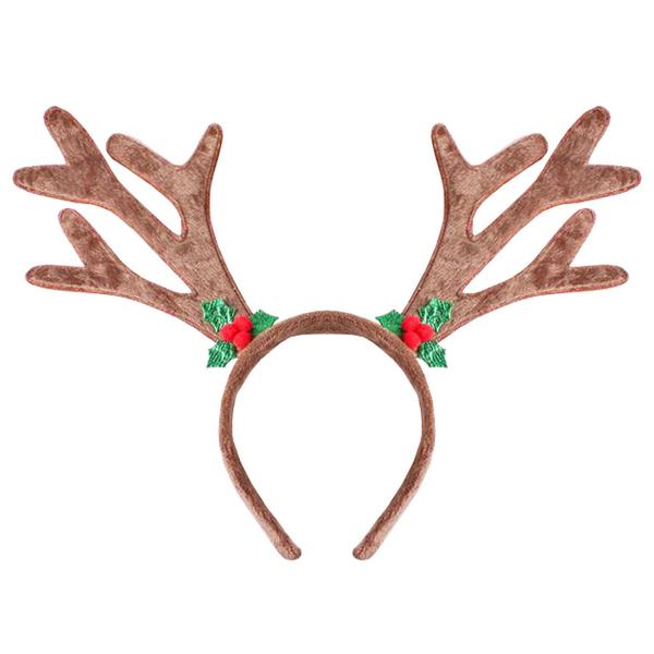 Julehårbøjle med Rensdyrhorn Lysebrunt