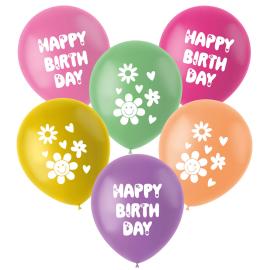 Latexballoner Happy Birthday Boho Girlz 6-pak
