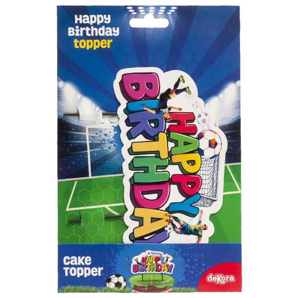Happy Birthday Cake Topper Fodbold 16,5 cm