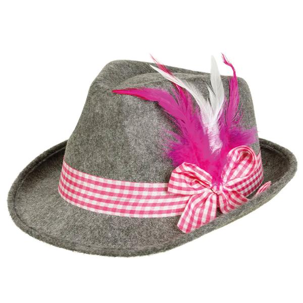 Tyrolerhat Grå/Rosa