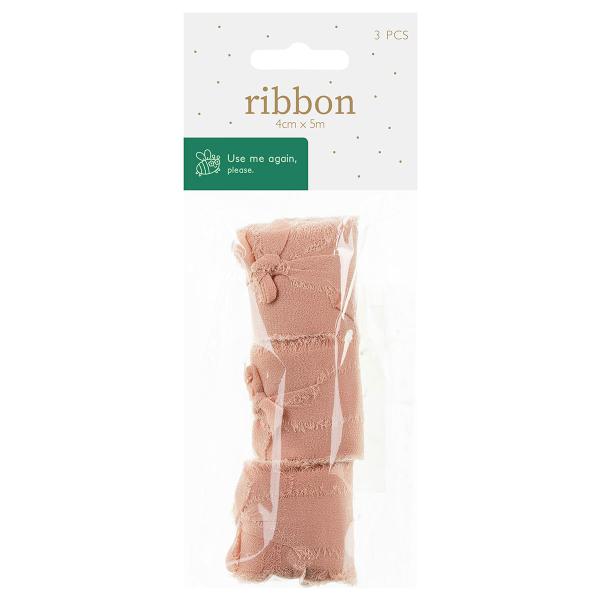 Chiffonbånd Laksefarvet 40 mm 3-pak