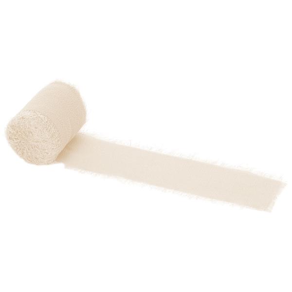 Chiffonbånd Lys Beige 40 mm 3-pak