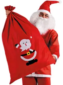 Rød Julemandssæk med Julemandsmotiv