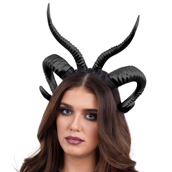 Hårbøjle Dobbelte Djævlehorn Sort