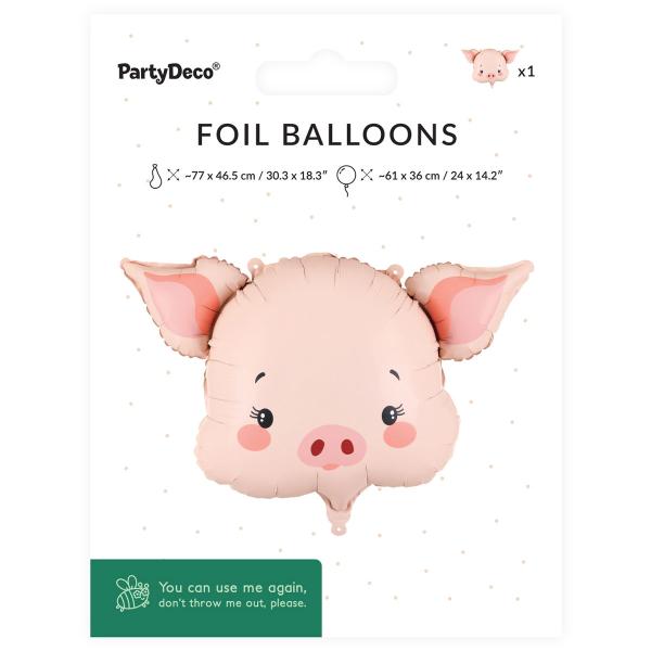 Folieballon Sød Gris 61 x 36 cm