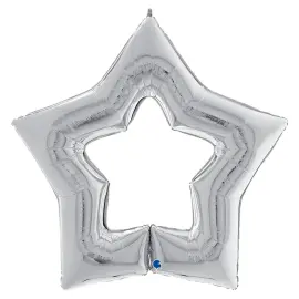 Linky Star Folieballon Sølv