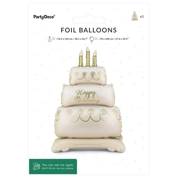 Folieballon Kage Happy Birthday 70 x 100 cm