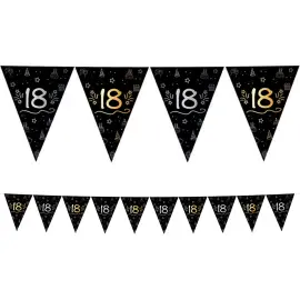 Vimpelguirlande Sort 18 år